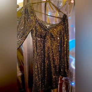 Black sexy sequins dress